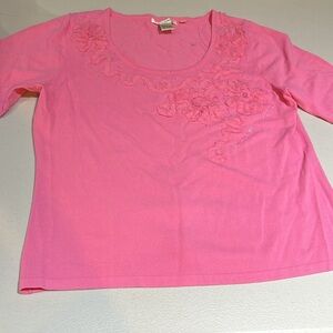 EUC Like New Vertigo Embellished Pink Top Size XL